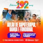 Aulão gratuito de capoterapia, dança e funcional movimenta a cidade