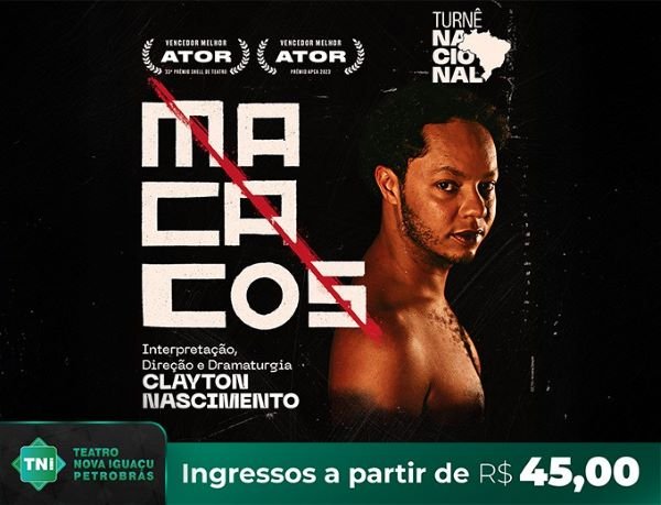 5 - Arte da peça Macacos, com Clayton Nascimento