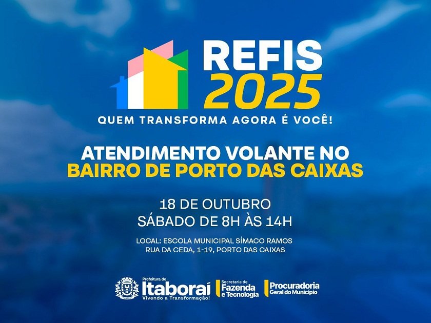 Atendimento volante chega a Porto das Caixas neste sábado