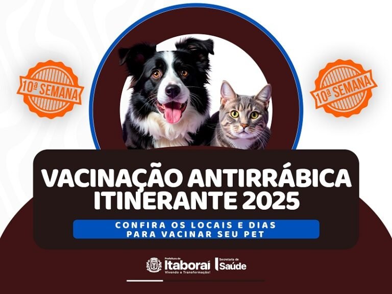 Campanha de Vacinação Antirrábica Itinerante 2025 chega à 10ª semana em Itaboraí