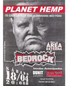 abril de 1996 - Planet Hemp segundo show no Bedrock FLYER