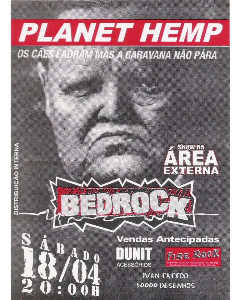 abril de 1996 - Planet Hemp segundo show no Bedrock FLYER