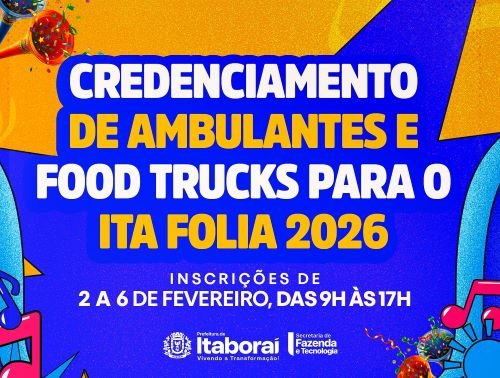 Itaboraí abre chamamento público para comerciantes de alimentos no Carnaval 2026