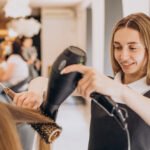 Female hairdresser in a beauty salon
