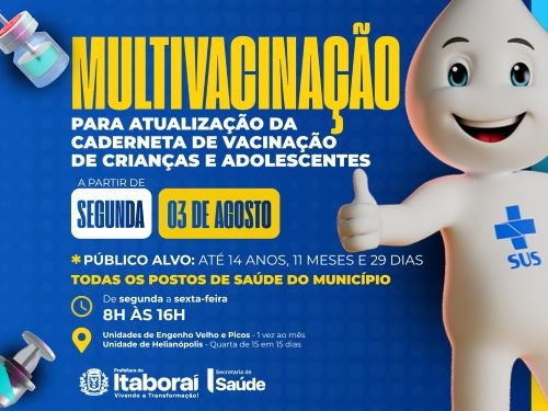 Campanha de multivacinação terá início na próxima segunda-feira (0308) em Itaboraí